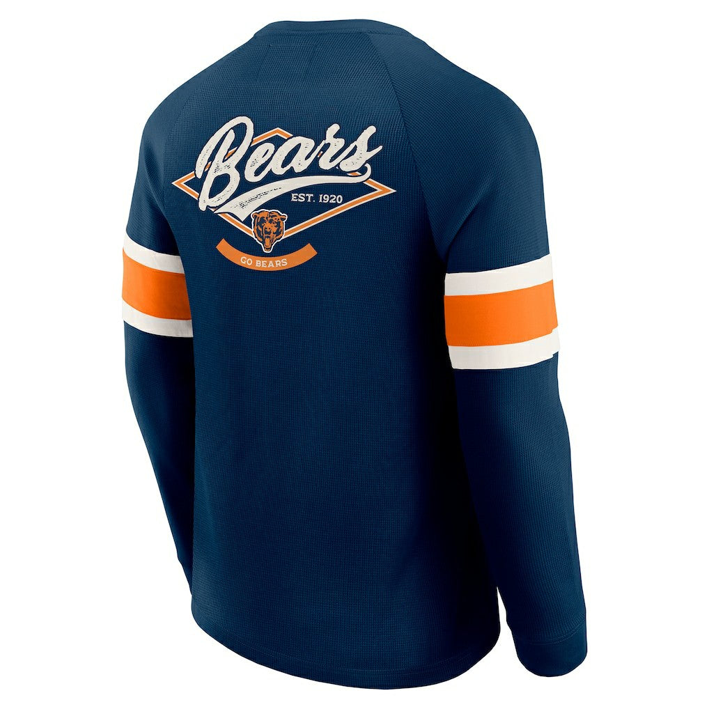 Chicago Bears Darius Rucker Collection Waffle-Knit Raglan Long Sleeve Henley T-Shirt - Navy - Fanatics