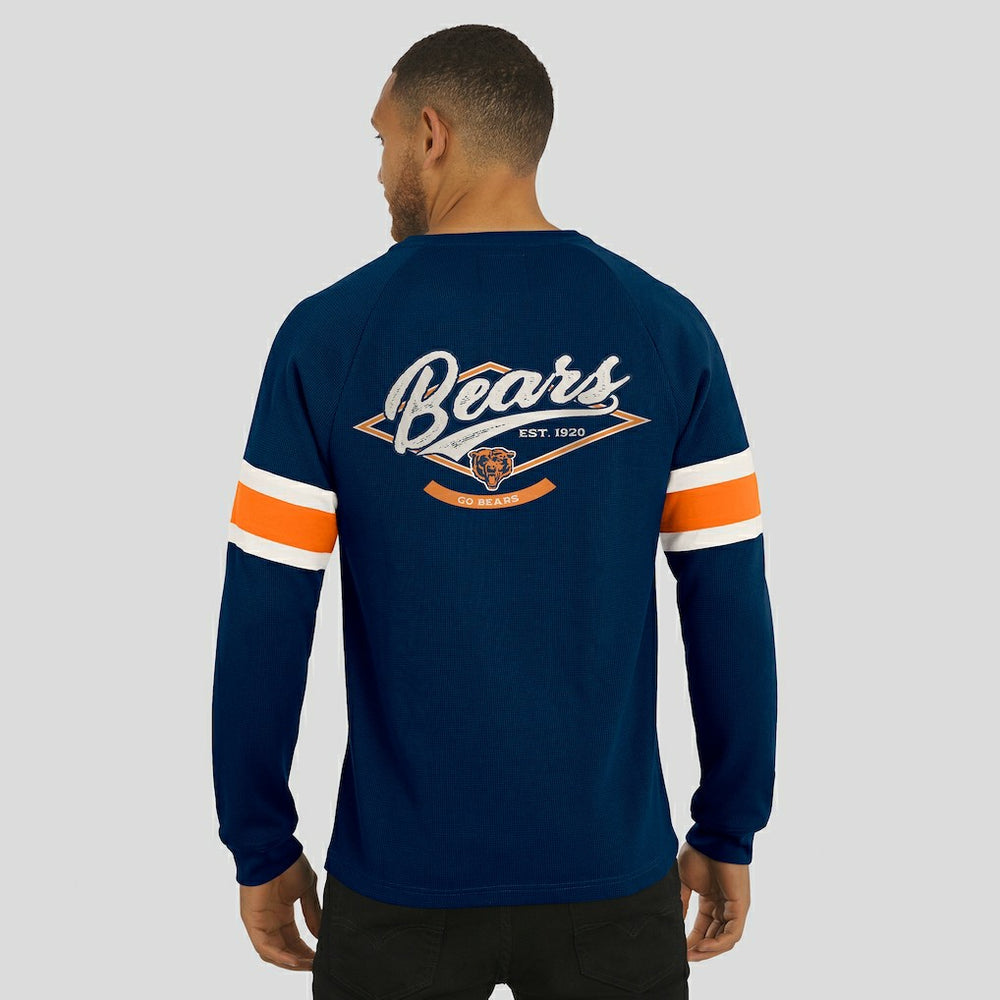 Chicago Bears Darius Rucker Collection Waffle-Knit Raglan Long Sleeve Henley T-Shirt - Navy - Fanatics
