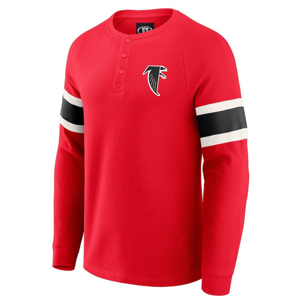 Atlanta Falcons Darius Rucker Collection Waffle-Knit Raglan Long Sleeve Henley T-Shirt - Red - Fanatics