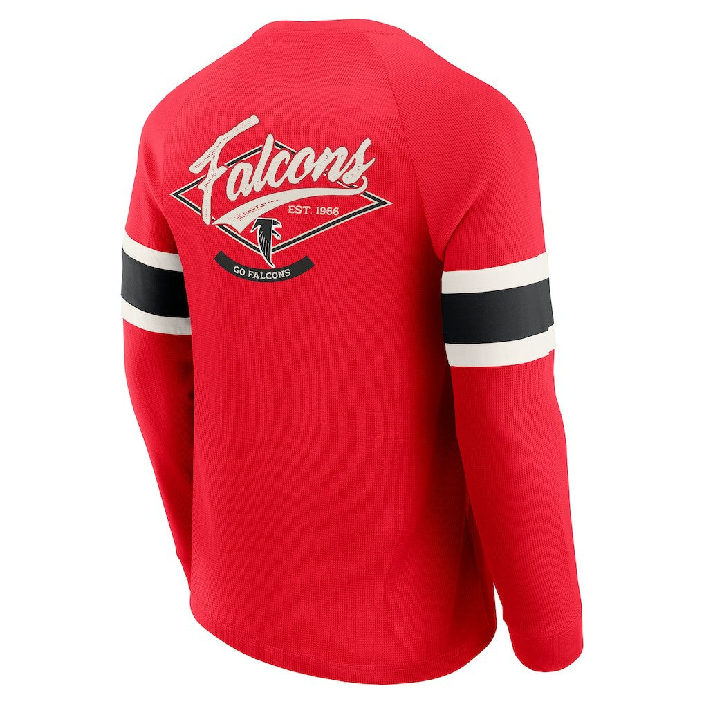Atlanta Falcons Darius Rucker Collection Waffle-Knit Raglan Long Sleeve Henley T-Shirt - Red - Fanatics