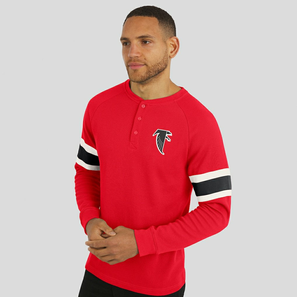 Atlanta Falcons Darius Rucker Collection Waffle-Knit Raglan Long Sleeve Henley T-Shirt - Red - Fanatics