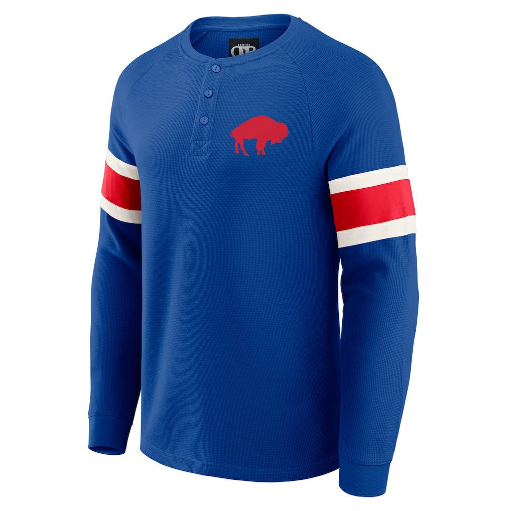 Buffalo Bills Darius Rucker Collection Waffle-Knit Raglan Long Sleeve Henley T-Shirt - Royal - Fanatics