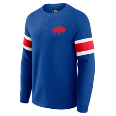 Buffalo Bills Darius Rucker Collection Waffle-Knit Raglan Long Sleeve Henley T-Shirt - Royal - Fanatics