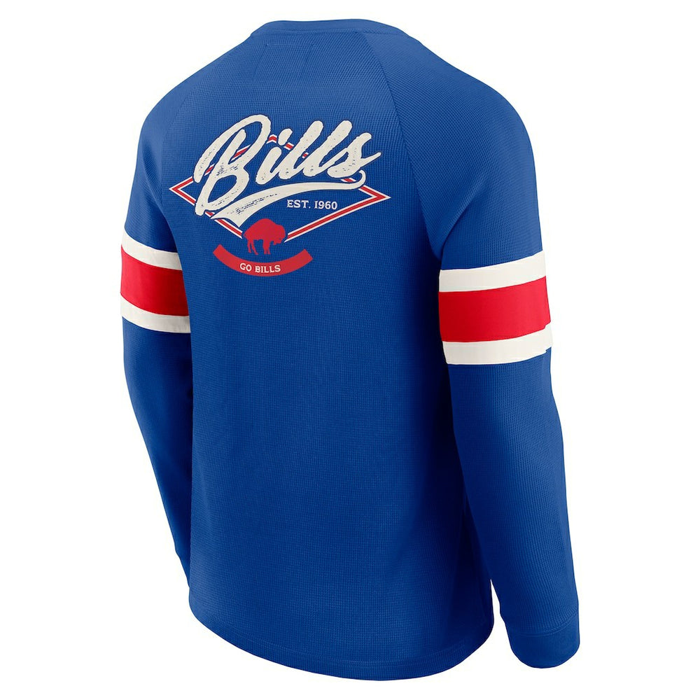 Buffalo Bills Darius Rucker Collection Waffle-Knit Raglan Long Sleeve Henley T-Shirt - Royal - Fanatics