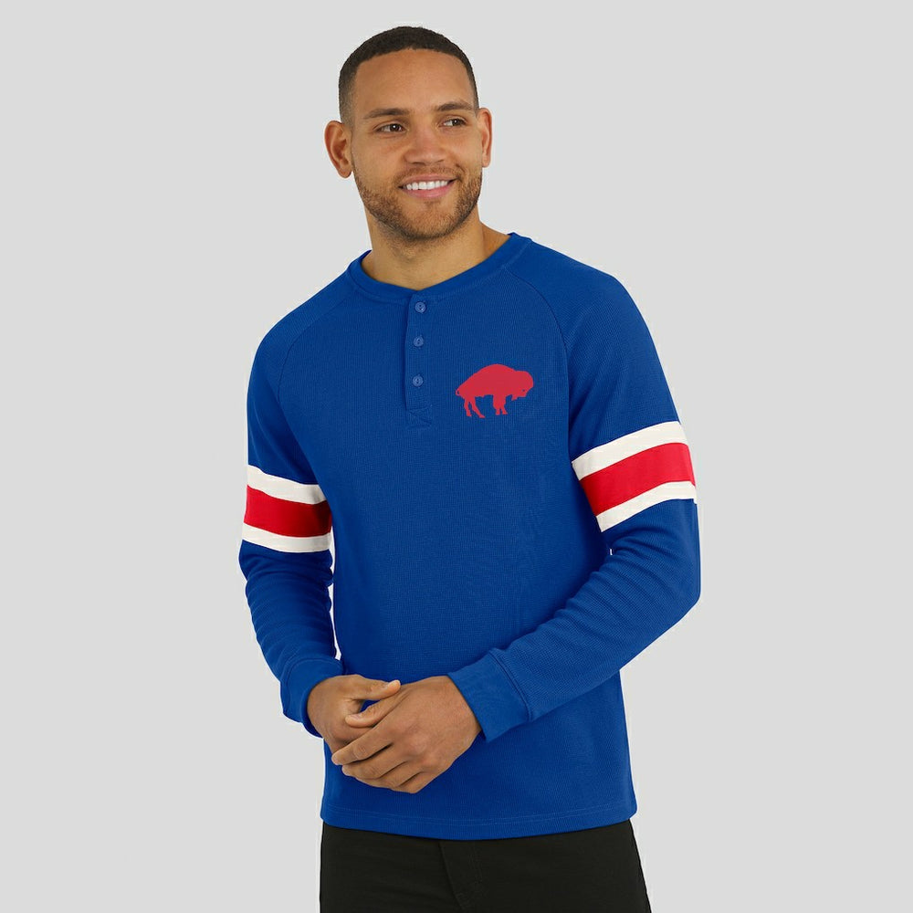Buffalo Bills Darius Rucker Collection Waffle-Knit Raglan Long Sleeve Henley T-Shirt - Royal - Fanatics