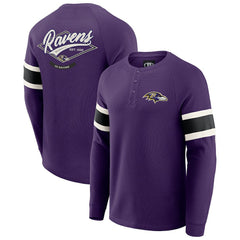 Baltimore Ravens Darius Rucker Collection Waffle-Knit Raglan Long Sleeve Henley T-Shirt - Purple - Fanatics