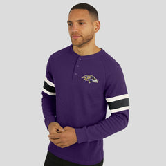 Baltimore Ravens Darius Rucker Collection Waffle-Knit Raglan Long Sleeve Henley T-Shirt - Purple - Fanatics