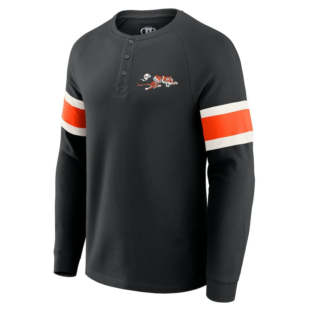Cincinnati Bengals Darius Rucker Collection Waffle-Knit Raglan Long Sleeve Henley T-Shirt - Black - Fanatics