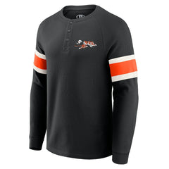 Cincinnati Bengals Darius Rucker Collection Waffle-Knit Raglan Long Sleeve Henley T-Shirt - Black - Fanatics