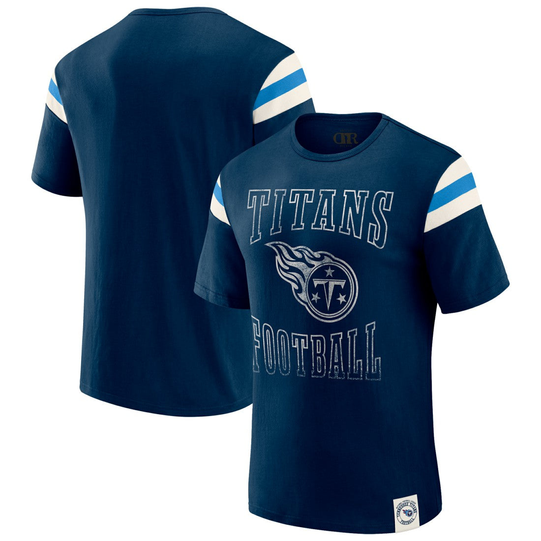 Tennessee Titans Darius Rucker Collection Football Stripe Sleeve T-Shirt - Navy - Fanatics
