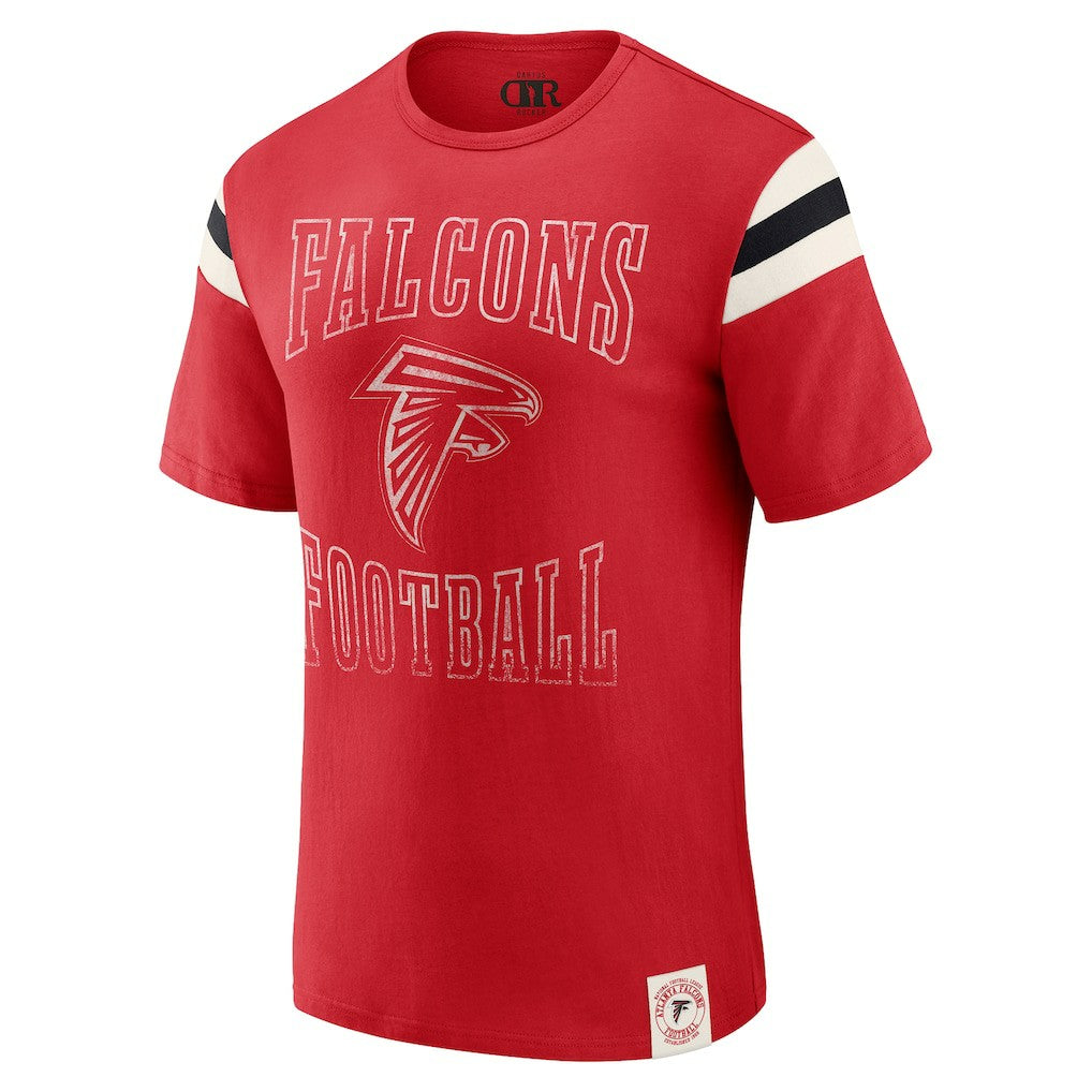 Atlanta Falcons Darius Rucker Collection Football Stripe Sleeve T-Shirt - Red - Fanatics