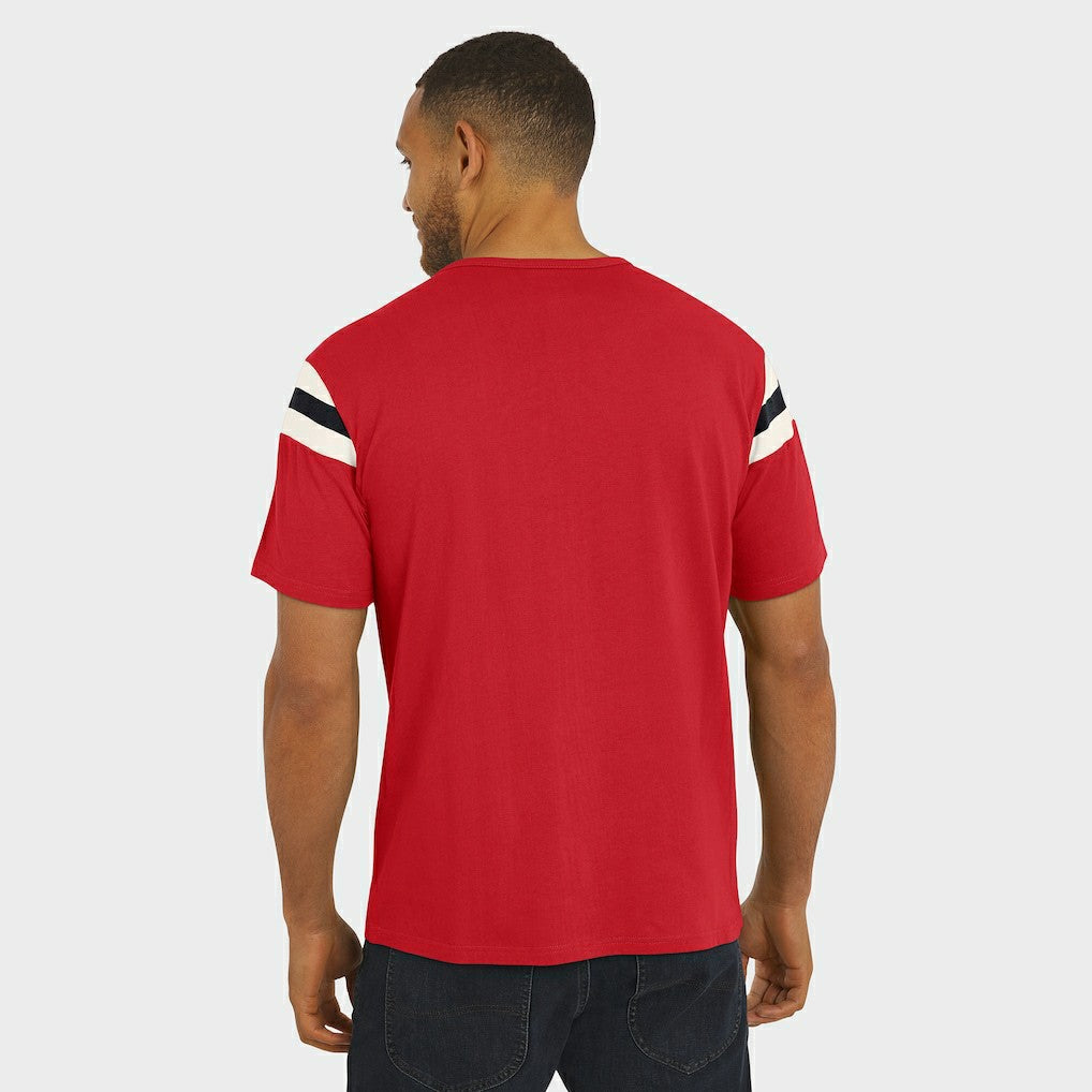 Atlanta Falcons Darius Rucker Collection Football Stripe Sleeve T-Shirt - Red - Fanatics