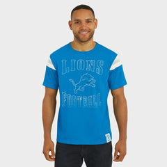 Detroit Lions Darius Rucker Collection Football Stripe Sleeve T-Shirt - Blue - Fanatics