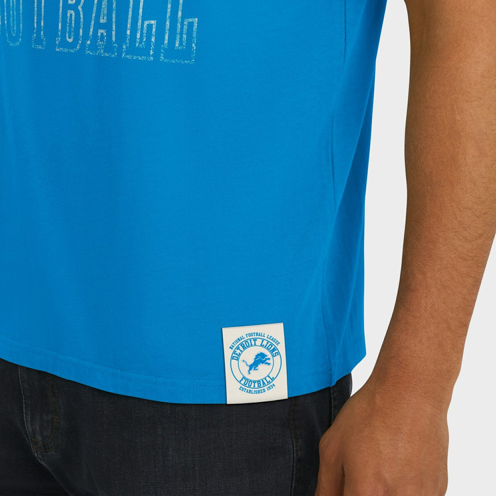 Detroit Lions Darius Rucker Collection Football Stripe Sleeve T-Shirt - Blue - Fanatics