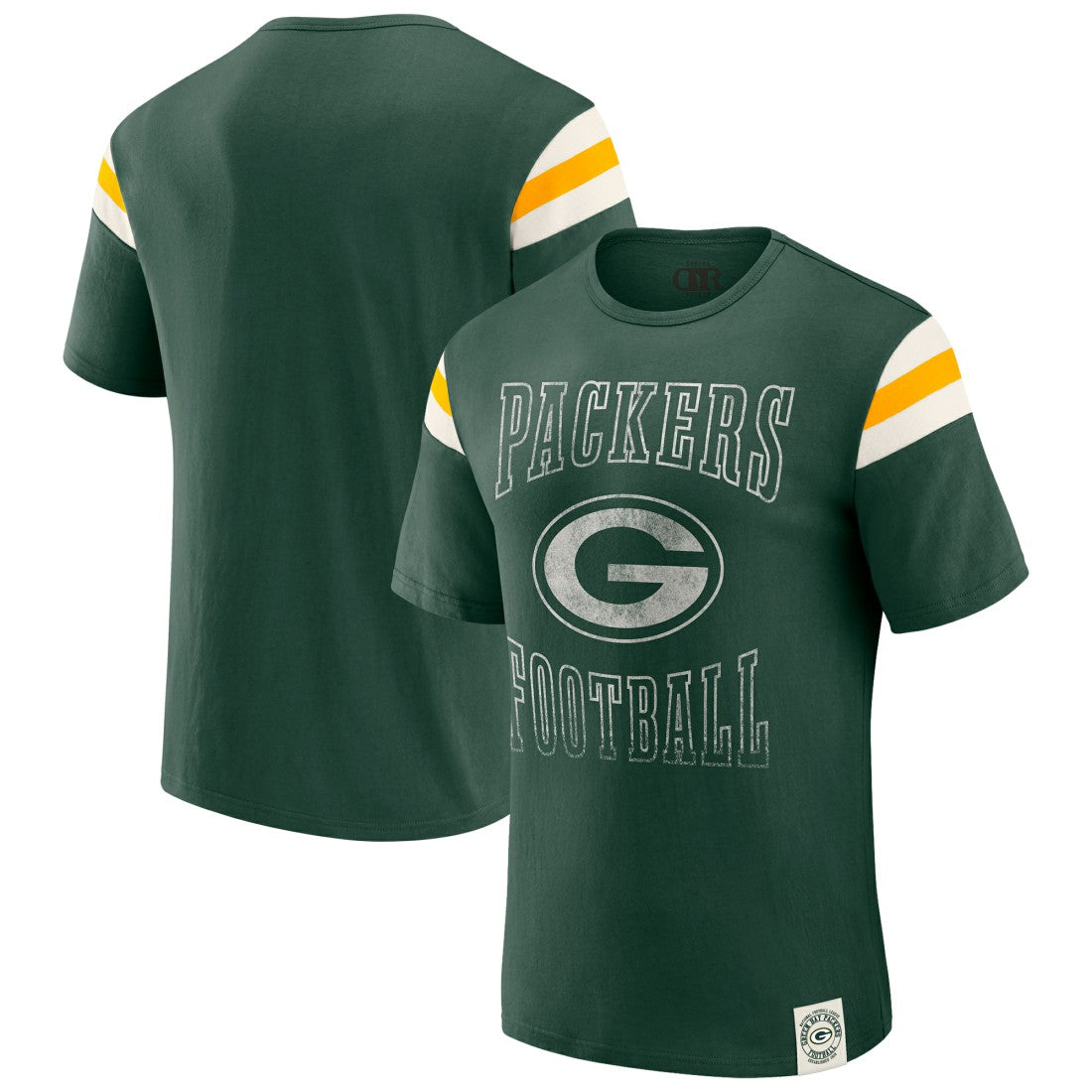 Green Bay Packers Darius Rucker Collection Football Stripe Sleeve T-Shirt - Green - Fanatics