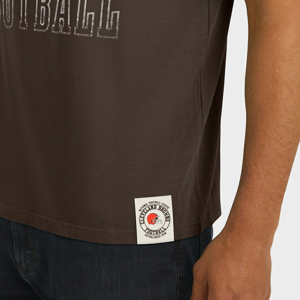 Cleveland Browns Darius Rucker Collection Football Stripe Sleeve T-Shirt - Brown - Fanatics