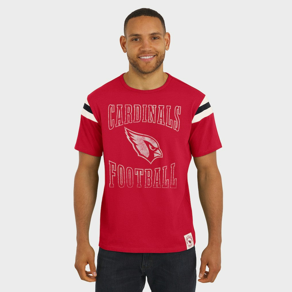 Arizona Cardinals Darius Rucker Collection Football Stripe Sleeve T-Shirt - Cardinal - Fanatics