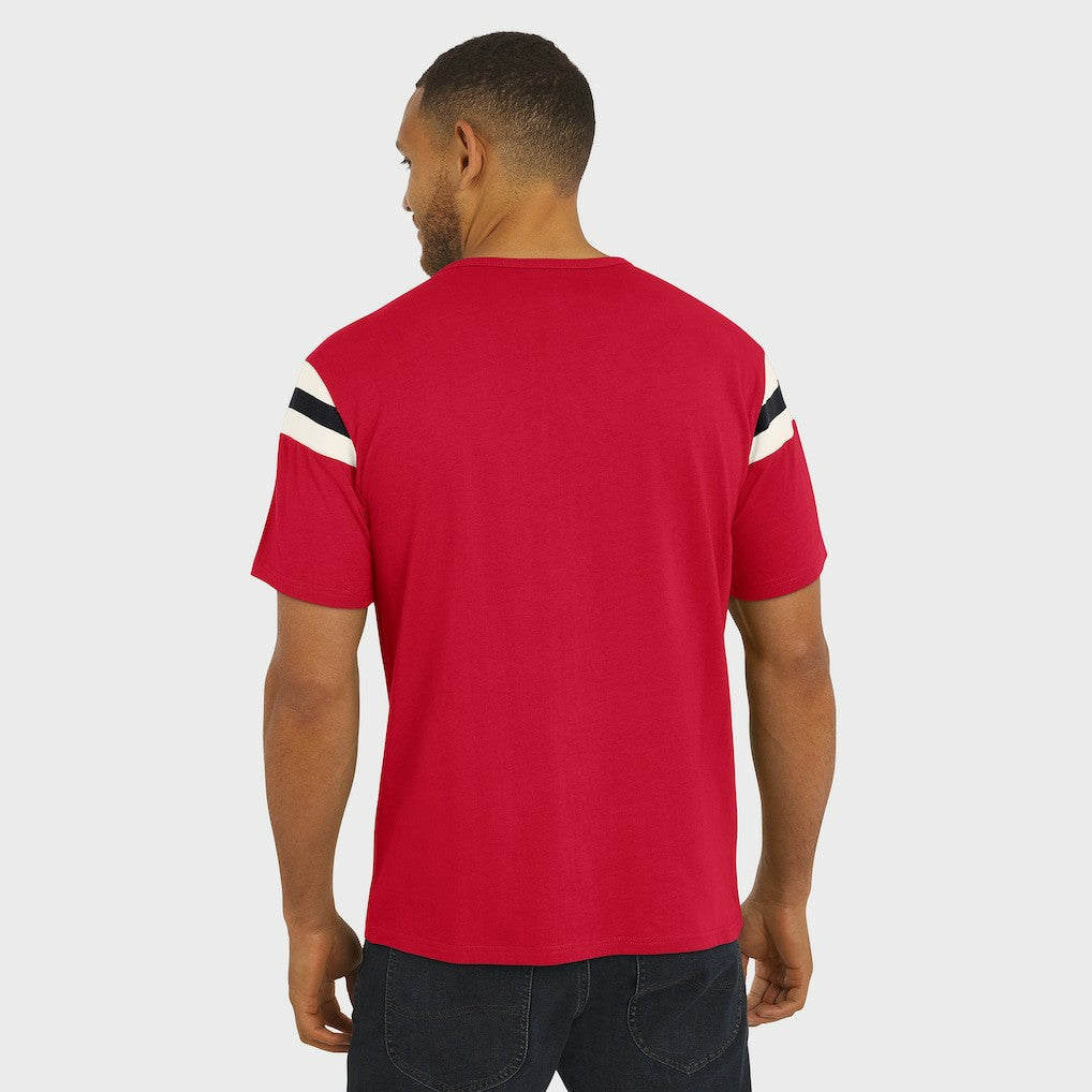 Arizona Cardinals Darius Rucker Collection Football Stripe Sleeve T-Shirt - Cardinal - Fanatics