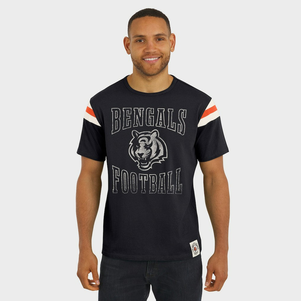 Cincinnati Bengals Darius Rucker Collection Football Stripe Sleeve T-Shirt - Black - Fanatics