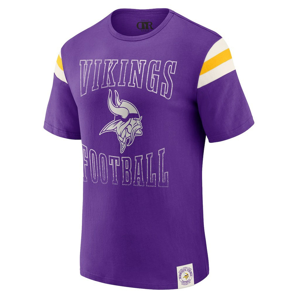 Minnesota Vikings Darius Rucker Collection Football Stripe Sleeve T-Shirt - Purple - Fanatics