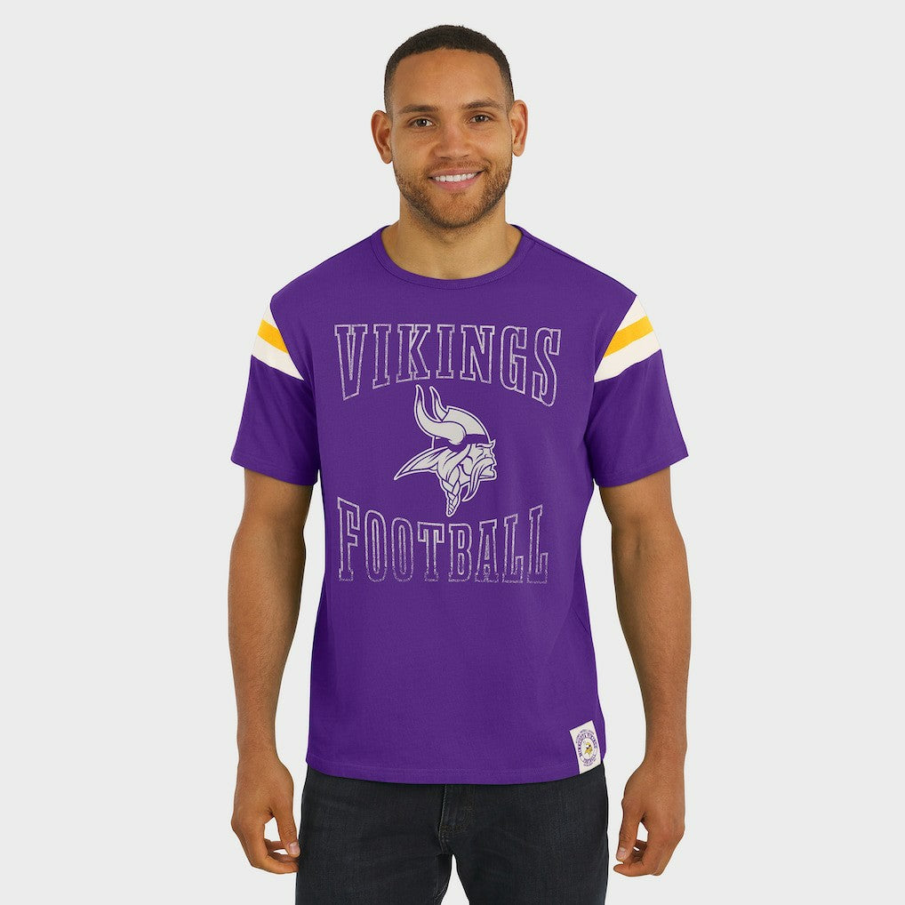 Minnesota Vikings Darius Rucker Collection Football Stripe Sleeve T-Shirt - Purple - Fanatics