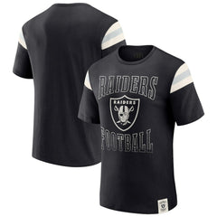 Las Vegas Raiders Darius Rucker Collection Football Stripe Sleeve T-Shirt - Black - Fanatics