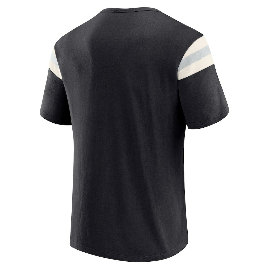 Las Vegas Raiders Darius Rucker Collection Football Stripe Sleeve T-Shirt - Black - Fanatics