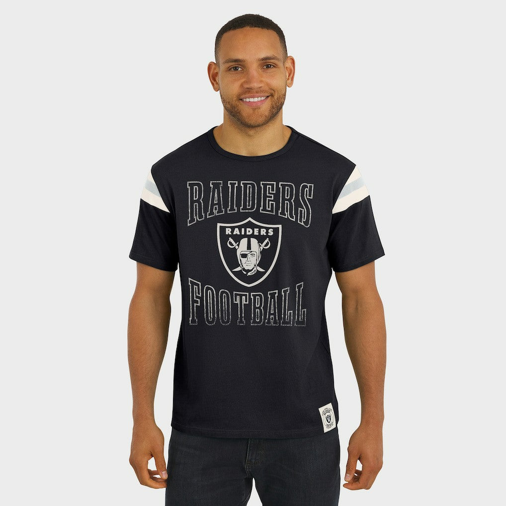 Las Vegas Raiders Darius Rucker Collection Football Stripe Sleeve T-Shirt - Black - Fanatics