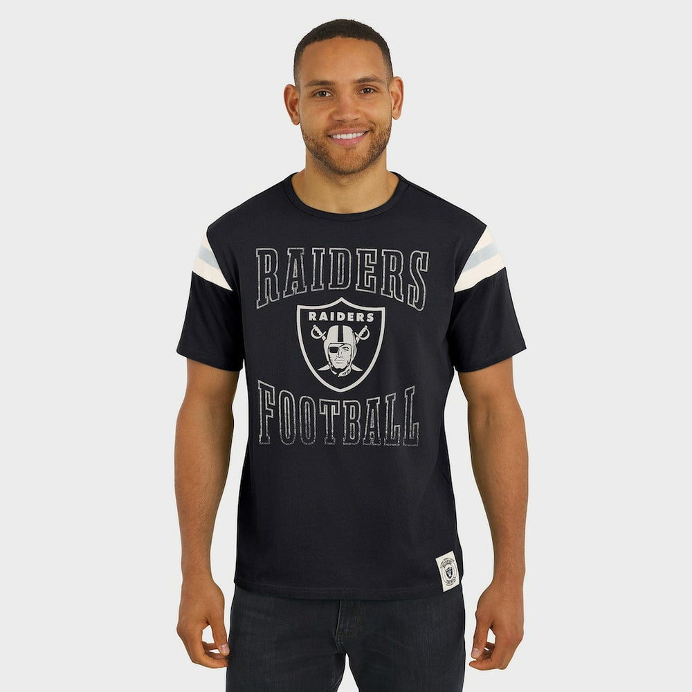 Las Vegas Raiders Darius Rucker Collection Football Stripe Sleeve T-Shirt - Black - Fanatics
