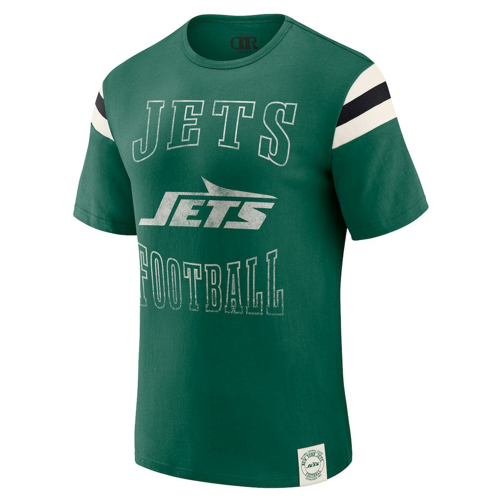 New York Jets Darius Rucker Collection Football Stripe Sleeve T-Shirt - Green - Fanatics