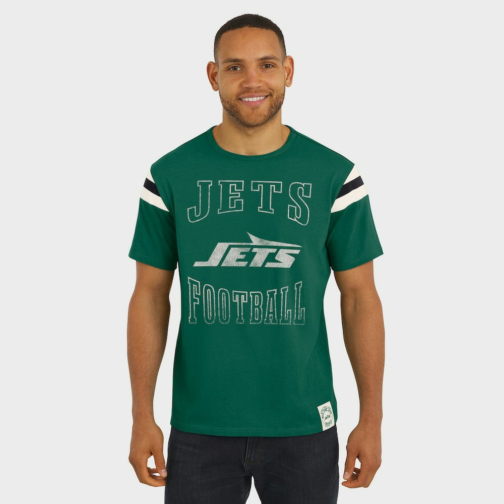 New York Jets Darius Rucker Collection Football Stripe Sleeve T-Shirt - Green - Fanatics