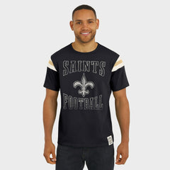 New Orleans Saints Darius Rucker Collection Football Stripe Sleeve T-Shirt - Black - Fanatics