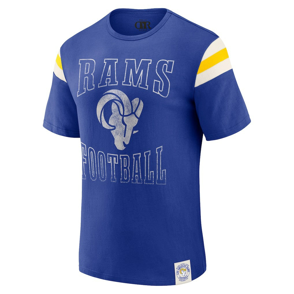 Los Angeles Rams Darius Rucker Collection Football Stripe Sleeve T-Shirt - Royal - Fanatics