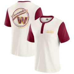 Washington Commanders Darius Rucker Collection Henley Colorblock Slub Pocket T-Shirt - Cream - Fanatics