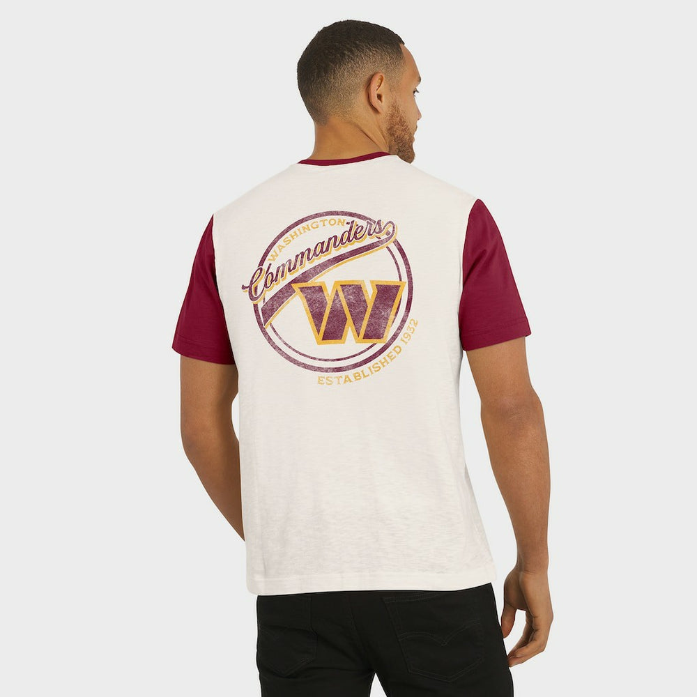Washington Commanders Darius Rucker Collection Henley Colorblock Slub Pocket T-Shirt - Cream - Fanatics