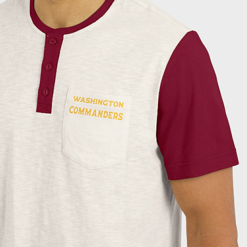 Washington Commanders Darius Rucker Collection Henley Colorblock Slub Pocket T-Shirt - Cream - Fanatics