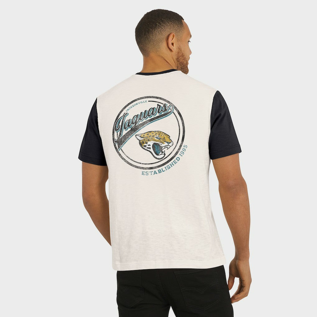 Jacksonville Jaguars Darius Rucker Collection Henley Colorblock Slub Pocket T-Shirt - Cream - Fanatics