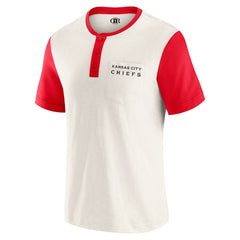 Kansas City Chiefs Darius Rucker Collection Henley Colorblock Slub Pocket T-Shirt - Cream - Fanatics