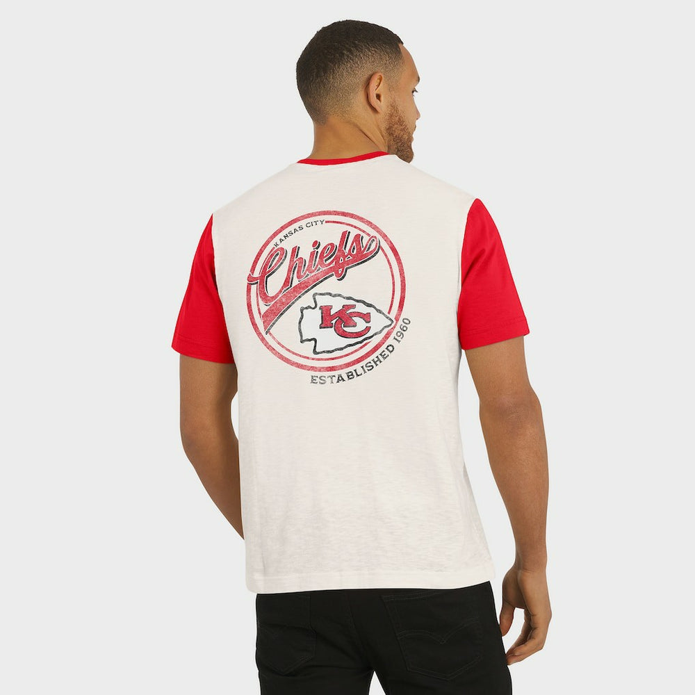 Kansas City Chiefs Darius Rucker Collection Henley Colorblock Slub Pocket T-Shirt - Cream - Fanatics