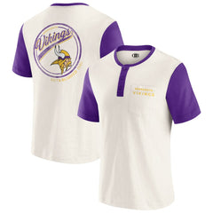 Minnesota Vikings Darius Rucker Collection Henley Colorblock Slub Pocket T-Shirt - Cream - Fanatics