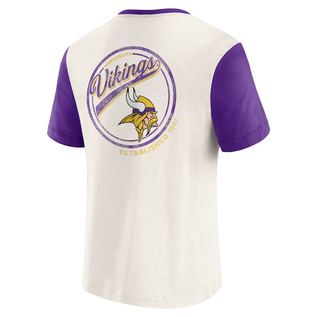 Minnesota Vikings Darius Rucker Collection Henley Colorblock Slub Pocket T-Shirt - Cream - Fanatics