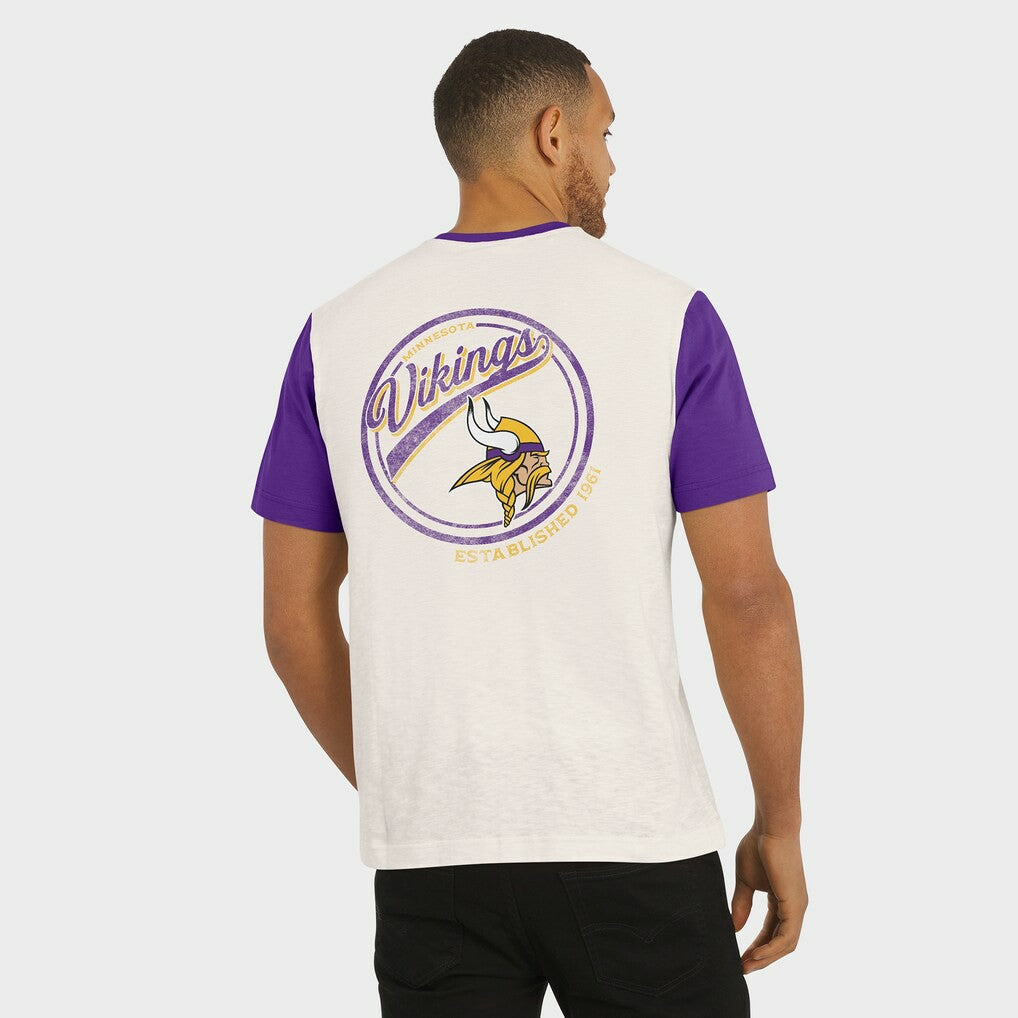 Minnesota Vikings Darius Rucker Collection Henley Colorblock Slub Pocket T-Shirt - Cream - Fanatics
