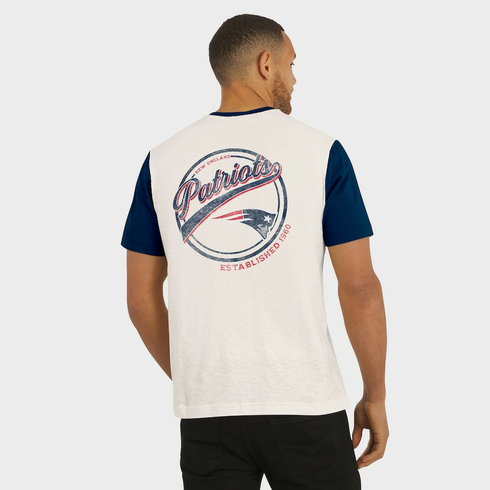 New England Patriots Darius Rucker Collection Henley Colorblock Slub Pocket T-Shirt - Cream - Fanatics