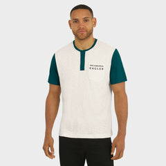 Philadelphia Eagles Darius Rucker Collection Henley Colorblock Slub Pocket T-Shirt - Cream - Fanatics