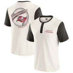 Tampa Bay Buccaneers Darius Rucker Collection Henley Colorblock Slub Pocket T-Shirt - Cream - Fanatics