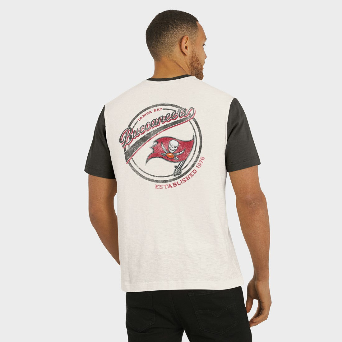 Tampa Bay Buccaneers Darius Rucker Collection Henley Colorblock Slub Pocket T-Shirt - Cream - Fanatics