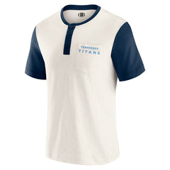 Tennessee Titans Darius Rucker Collection Henley Colorblock Slub Pocket T-Shirt - Cream - Fanatics