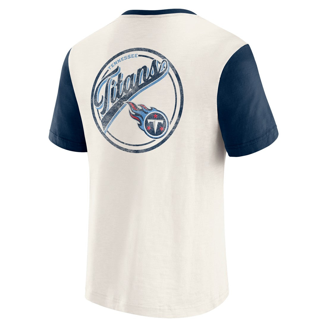 Tennessee Titans Darius Rucker Collection Henley Colorblock Slub Pocket T-Shirt - Cream - Fanatics
