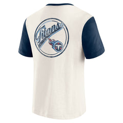 Tennessee Titans Darius Rucker Collection Henley Colorblock Slub Pocket T-Shirt - Cream - Fanatics