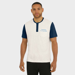 Tennessee Titans Darius Rucker Collection Henley Colorblock Slub Pocket T-Shirt - Cream - Fanatics
